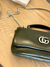 Load image into Gallery viewer, [SOLD] GUCCI GG Milano Mini Leather Top Handle Bag in Dark Olive
