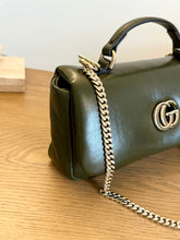 Load image into Gallery viewer, [SOLD] GUCCI GG Milano Mini Leather Top Handle Bag in Dark Olive

