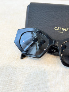 CELINE EYEWEAR Triomphe Cat-eye Acetate Sunglasses / Black