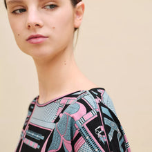 Load image into Gallery viewer, HERMES &quot;Lettres Equestres&quot; Drawstring Cotton Dress / EU34
