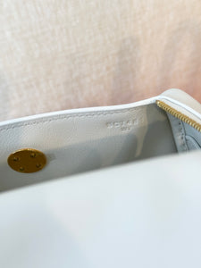 HERMES 2024 Swift Calfskin Leather Mini Lindy Handbag / White / GHW
