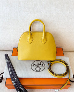 Hermès Mini 1923 Bolide Bag / Sun Chevre Mysore / Palladium Hardware