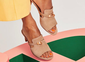 HERMES Suede Cute High Heel Sandals - (EU)37.5