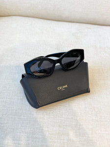 CELINE EYEWEAR Triomphe Cat-eye Acetate Sunglasses / Black
