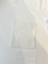 Load image into Gallery viewer, HERMES Embroidered Pocket Straight Dress in Plain Cotton Jersey / Blanc / EU36 Co
