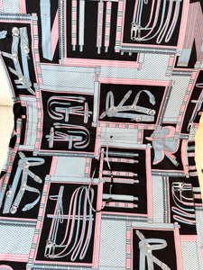 HERMES "Lettres Equestres" Drawstring Cotton Dress / EU34