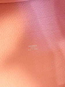 HERMES 2024 Clemence Picotin Lock 22 Palladium Hardware in Rose Sakura