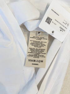 HERMES Embroidered Pocket Straight Dress in Plain Cotton Jersey / Blanc / EU36 Co
