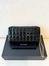 Load image into Gallery viewer, SAINT LAURENT 2024 Cassandre Matelassé Carré Pouch on Chain / Black
