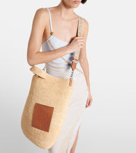 Load image into Gallery viewer, [SOLD] LOEWE Slit Large Raffia and Calfskin Tote Bag - Natural/Tan
