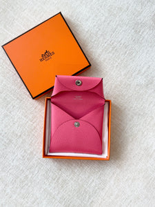 HERMES 2023 Bastia Change Purse / Epsom / Rose Azalee