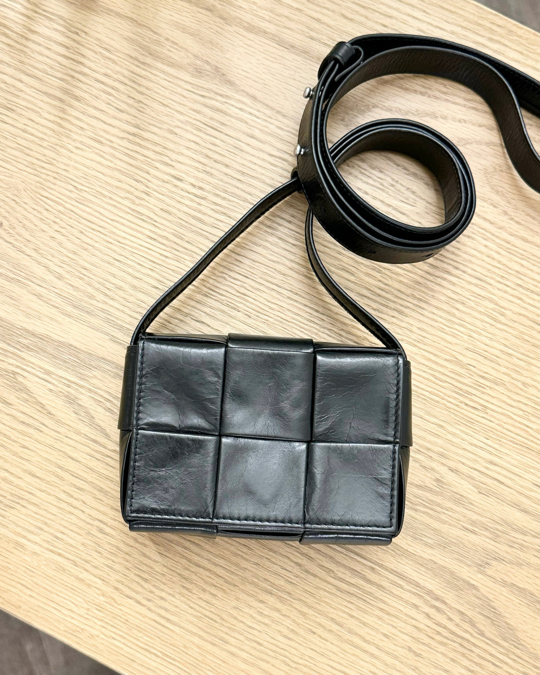 BOTTEGA VENETA Candy Cassette Mini Crossbody Bag in Black