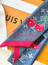 Load image into Gallery viewer, LOUIS VUITTON LV x TM Takashi Murakami Monogram Cherry  Denim Cerise Bandeau
