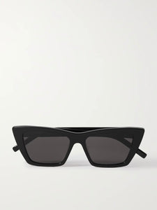 SAINT LAURENT EYEWEAR Mica Cat-eye Acetate Sunglasses / Black