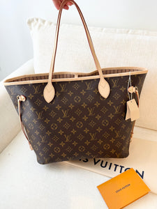 LOUIS VUITTON 2025 Monogram Neverfull MM Monogram Tote / Rose Beige