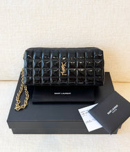 Load image into Gallery viewer, SAINT LAURENT 2024 Cassandre Matelassé Carré Pouch on Chain / Black
