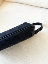 Load image into Gallery viewer, GUCCI GG Monogram Canvas Charm Web Pochette / Black
