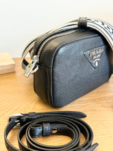 Load image into Gallery viewer, [SOLD] PRADA Logo-Plaque Small Leather Crossbody Bag in Black
