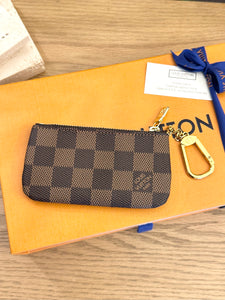 LOUIS VUITTON Damier Ebene Canvas Cles Chain Key Pouch