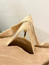 Load image into Gallery viewer, [SOLD] LOEWE Slit Large Raffia and Calfskin Tote Bag - Natural/Tan
