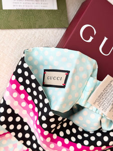 GUCCI Polka Dot Print Silk Headscarf / M no