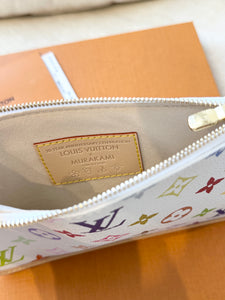 LOUIS VUITTON 2025 LV x TM Takashi Murakami Monogram Pochette Wristlet Pouch