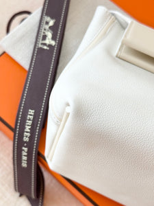 Hermès White Evercolor and Nata Swift Mini 24/24 21 / Palladium Hardware / 2022