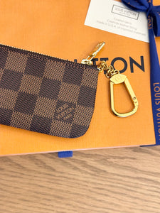 LOUIS VUITTON Damier Ebene Canvas Cles Chain Key Pouch