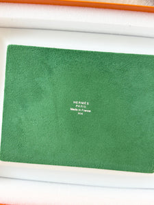 HERMES Tigre Altai Porcelain Change Tray / Marine / Vert Menth