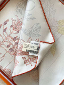 HERMES Precious Paradise scarf 90 / Argent / Rose / Aqua