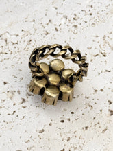 Load image into Gallery viewer, GUCCI Double G Ring With Clear Crystals - Gold - Size 6
