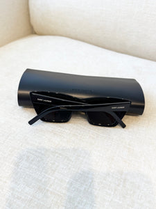 SAINT LAURENT EYEWEAR Mica Cat-eye Acetate Sunglasses / Black