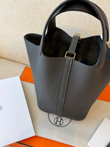 ✨NEW✨2025 Hermes Picotin 18 Clémence / Dark Bronze / Gold Hardware