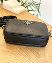 Load image into Gallery viewer, [SOLD] PRADA Logo-Plaque Small Leather Crossbody Bag in Black
