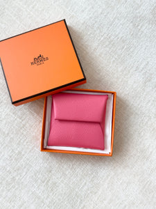 HERMES 2023 Bastia Change Purse / Epsom / Rose Azalee