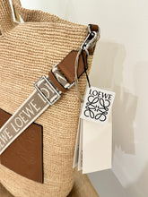 Load image into Gallery viewer, [SOLD] LOEWE Slit Large Raffia and Calfskin Tote Bag - Natural/Tan
