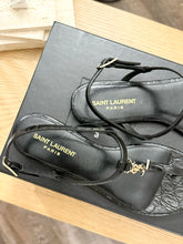 Load image into Gallery viewer, SAINT LAURENT Cassandra Open-Toe Sandals in Black - EU37.5
