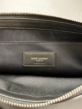 Load image into Gallery viewer, SAINT LAURENT Rive Gauche Linen Canvas Wristlet Pouch in Black
