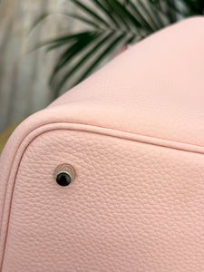 HERMES 2024 Clemence Picotin Lock 22 Palladium Hardware in Rose Sakura
