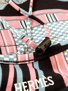 HERMES "Lettres Equestres" Drawstring Cotton Dress / EU34