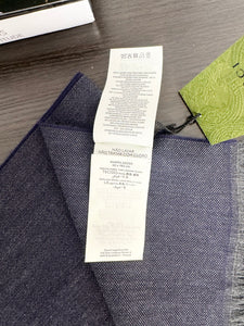GUCCI 2023 Unisex Half GG Logo Wool Scarf - Gray/Navy Blue