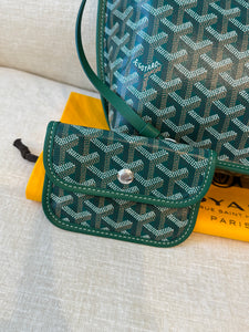 💚NEW! 2025 GOYARD Anjou Reversible Mini Tote Bag / Green