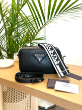 Load image into Gallery viewer, [SOLD] PRADA Logo-Plaque Small Leather Crossbody Bag in Black
