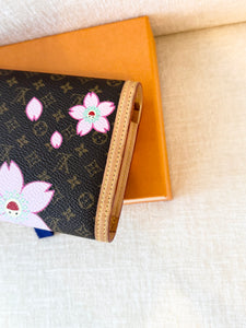 LOUIS VUITTON Takashi Murakami Cherry Blossom Monogram Long Wallet