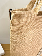 Load image into Gallery viewer, [SOLD] LOEWE Slit Large Raffia and Calfskin Tote Bag - Natural/Tan
