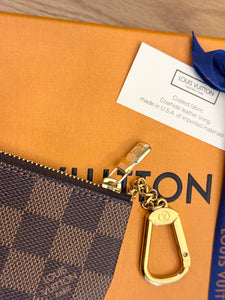 LOUIS VUITTON Damier Ebene Canvas Cles Chain Key Pouch