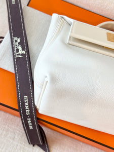 Hermès White Evercolor and Nata Swift Mini 24/24 21 / Palladium Hardware / 2022
