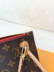 LOUIS VUITTON Neverfull MM Monogram Pochette Wristlet Pouch - Cherry