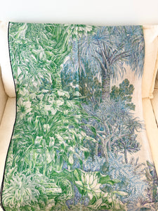 HERMES 2024 All'Orto Botanico di Palermo Shawl 140 / Vert Vif / Naturel / Bleu