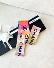 Load image into Gallery viewer, ✨NEW✨CHANEL 2024 CC Logo Silk Slim Bandeau / Dark Navy Blue / Orange / Blue
